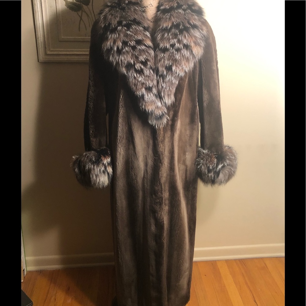 Long Fur Natural Phantom Sheared Beaver/Fox Fur Coat